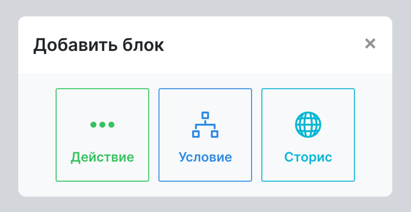 выбор блока